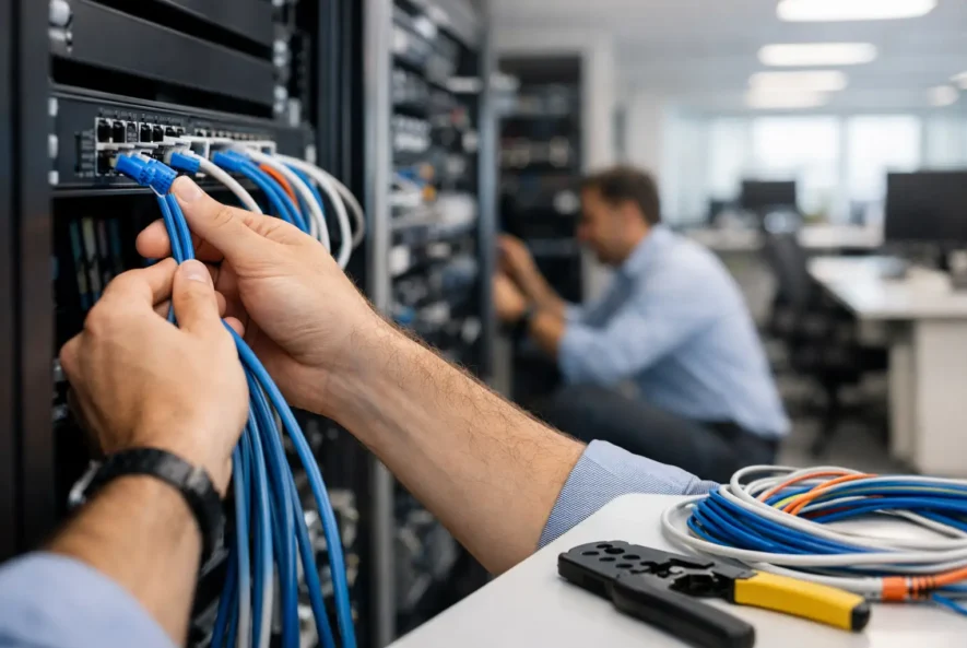 تمديد كابلات الشبكات للمكاتب دون أعطال مفاجئة