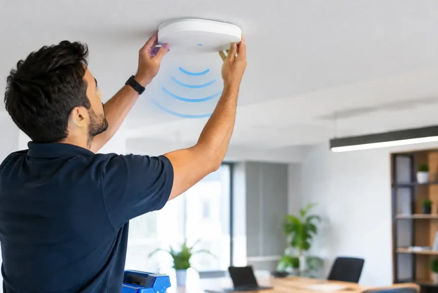 Professional Wi-Fi access point installation for reliable wireless network coverage.